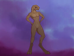 2_toes alien alorix brown_body brown_skin eyes feet female female_sangheili genitals halo_(series) khoso_'dragamee mandibles microsoft nude pussy sangheili sangussy solo toes video_games xbox_game_studios