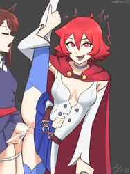 akko_kagari choker cum cum_in_pussy cum_inside futa_on_female futanari leg_up little_witch_academia moe_grenadier oksandio shiny_chariot tagme vaginal_penetration vertical_splits