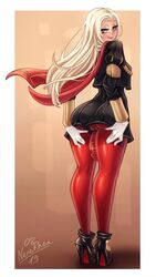 1futa ass back back_view breasts cock-tail edelgard_von_hresvelg erection_under_clothes fire_emblem fire_emblem:_three_houses fully_clothed futa_only futanari high_heel_boots high_heels human licking_lips looking_back nenerhea over_shoulder pantyhose penis penis_under_pantyhose solo standing testicles thighs tongue tongue_out