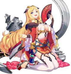 1girls alternate_costume azur_lane blonde_hair blue_eyes breast_curtains breasts chaser_(azur_lane) chaser_(the_way_of_the_dragon_empery)_(azur_lane) female female_only huge_breasts light-skinned_female light_skin looking_at_viewer official_alternate_costume official_art royal_navy_(azur_lane) solo tagme