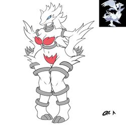 anthro bimbo bimbofication kiroxiii pokemon reshiram watermark