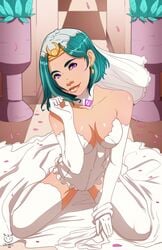 1girls bridal_veil bride clothed earrings female female_only friendship_is_magic gloves humanized lenlenbell my_little_pony on_knees partially_clothed solo somnambula_(mlp) stockings