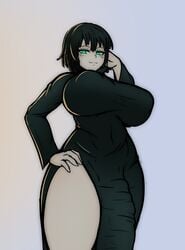 1futa big_breasts blush bottomless breasts bulge cleavage clothed clothing fibilis flaccid fubuki_(one-punch_man) futa_only futanari hip_vent huge_breasts huge_cock human large_breasts one-punch_man penis penis_under_clothes solo standing thick_thighs wide_hips