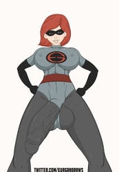 1futa alternate_costume armwear big_penis brown_eyes brown_hair bulge clothing disney domino_mask elastigirl elastigirl_(the_incredibles_2_supersuit) eyewear footwear futa_only futanari handwear helen_parr huge_cock huge_penis kurgandraws legwear looking_at_viewer mask milf penis pixar smooth_skin solo_futa spandex tagme the_incredibles the_incredibles_2