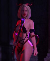 blonde_hair daz3d daz_studio glowing_eyes horned_female mary_lee_walsh skimpy_clothes sonichu succubus