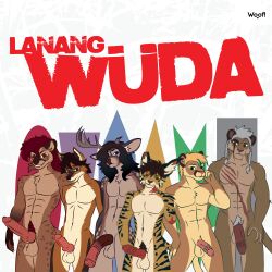 abs amputee anatomically_correct anatomically_correct_genitalia animal_genitalia animal_penis anthro balls brown_body brown_fur canid canine canine_genitalia canine_penis civet cougar deer dhole disability equine_genitalia erection felid feline feline_genitalia feline_penis frown fur genitals group hair hi_res knot lion long_hair looking_at_viewer lynx male mammal markings medial_ring nude pantherine penile_spines penis penis_size_difference scar scruffy short_hair smile spots spotted_body spotted_fur standing viverrid woof!