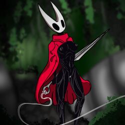 absurd_res arthropod athletic big_breasts breasts cloak clothing female hi_res hollow_knight hornet_(hollow_knight) humanoid insects johnnyenglish mask muscular solo team_cherry voyeur warrior