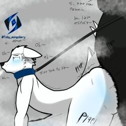 absurd_res anthro avian big_penis bird canid canine canis corvid corvus_(genus) crow domestic_dog dominant duo genitals hi_res huge_cock husky in kranlax_karasu looking_pleasured lump_(disambiguation) male male/male mammal nordic_sled_dog oscine passerine penis sex spitz stomach_bulge superabsurd_res text the toby_mongobery