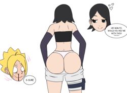 1boy 1girls 2021 2d animated animated_gif ass ass_shake back backview bedroom_eyes big_ass big_butt biggies00 boruto:_naruto_next_generations bouncing_ass bubble_butt cute favorite gif hearts jiggle naruto naruto_(series) nosebleed panties sarada_uchiha shorts shounen_jump small_waist sweat sweating tagme teenager thick_ass thick_legs thick_thighs underwear uzumaki_boruto wide_hips