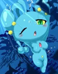 anthro blush female fish groups_of_fish legendary_pokemon manaphy mythical_pokemon ocean pokemon pokemon_(species) sexy swimming tokemaru water winking
