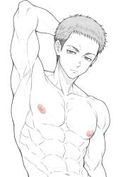 1boy 1male ai_generated bara big_penis bottom_pov civitai enticing gay gay_male illustrious_(stable_diffusion) implied_sex male male_focus male_only male_prey nude queer stable_diffusion sweat sweating tied_up tokyo_revengers yaoi black_and_white showing_off jerking jerkingoff one_arm_up arms_behind_head smirking_at_viewer smirking smirk tongue_out mitsuya_takashi takashi_mitsuya