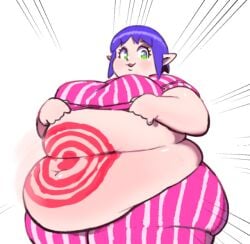 belly belly_fat belly_fetish belly_focus belly_overhang big_belly bullseye chubby chubby_female elf elf_female exposed_fat_belly fapolantern fat fat_belly fat_female fat_fetish fat_thighs female female_focus female_only lifting_shirt morbidly_obese_female obese overweight_female target
