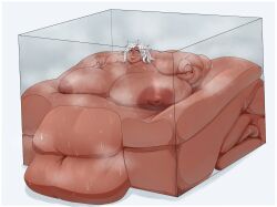 1girls blob commission dark-skinned_female dark_skin fat fat_female fat_fetish female immobile obese obese_female pivk00 room_filling ssbbw sweat sweating sweaty sweaty_body white_hair