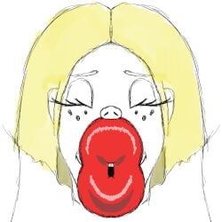 1girls big_lips bimbo bimbo_lips blonde_hair buchukisu cartoon_network closed_eyes ed_edd_n_eddy female freckles huge_lips long_hair may_kanker muahsmooch pov_kiss red_lips red_lipstick solo solo_female