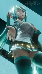 hatsune miku from vocaloid by lilly 3d