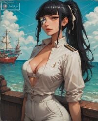 1girls ai_generated aisinful ass big_ass big_breasts big_butt black_hair breasts eyepatch female female_only hi_res large_breasts medium_breasts ponytail sakamoto_mio solo strike_witches thick_thighs thighs wide_hips