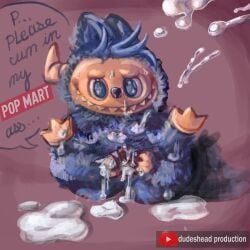 covered_in_cum creature_inside cum cumshot disgusting_face disgusting_toy dudeshead la_meute labubu popmart