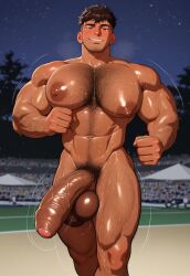 ai_generated bad_boy bara bara_tiddies big_chest chest gay handsome muscular_male pettyboi yaoi