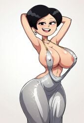 ai_generated amphibia amphibian big_breasts collar curvy_female curvy_figure disney_channel jacobmooriselighter marcy_wu nipples solo solo_female tagme voluptuous voluptuous_female