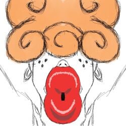 1girls big_lips bimbo bimbo_lips buchukisu cartoon_network ear_piercing earrings ed_edd_n_eddy female fluffy_hair freckles hair_over_eyes huge_lips lee_kanker muahsmooch pov_kiss red_hair red_lips red_lipstick solo solo_female