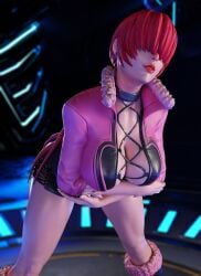 1girls 3d big_breasts boots coat curvy curvy_female female female_focus fishnets fluffy king_of_fighters light-skinned_female light_skin long_hair pale_skin ponytail red_hair shermie_(kof) srpoolstrange voluptuous voluptuous_female