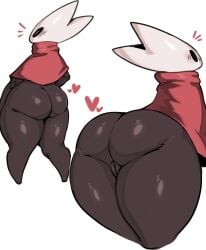 1girls 2_horns alternate_body_type arthropod black_body black_skin blush bubble_ass bubble_butt bug bug_girl female female_focus female_only heart hearts hollow_knight hornet_(hollow_knight) huge_ass huge_butt insect insect_girl large_ass large_butt looking_at_viewer looking_back silksong simple_background solo solo_female solo_focus tozamtr white_background