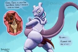 2025 almost_fully_inside anal anal_vore anthro ass balls blue_eyes brown_body brown_fur bryce_daeless claws countershading dated dialogue digital_media_(artwork) doesnotexist duo english_text eurasian_otter eye_spot fur generation_1_pokemon genitals grey_body grey_fur hi_res hyper hyper_belly internal iorite_(doesnotexist) legendary_pokemon looking_back lutra male male/male mammal mewtwo mustelid nintendo otter pawpads pokemon pokemon_(species) purple_body purple_skin rear_view river_otter same_size_vore sharp_teeth smile stomach_bulge subscribestar tail tan_body tan_fur teasing teeth text thick_tail toe_claws vore vore_belly watermark