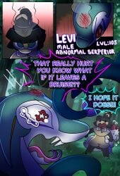 absurd_res bruised coiled_tail forest forest_background fur generation_3_pokemon generation_5_pokemon generation_8_pokemon hi_res hisuian_form hisuian_zoroark injuries levi_(halfpricesouls) mango_(halfpricesouls) mawile multicolored_body nature nature_background nintendo plant pokemon pokemon_(species) regional_form_(pokemon) scales serperior smoke tail tree white_body white_fur zoro_(halfpricesouls) zoroark