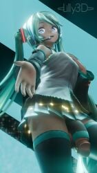 1futa anime_girl big_balls blender blender_(software) blurred_background bright bright_colors bright_light bright_pupils cock_sock coloured_hair exposed_penis futa_only futanari glowing_eyes hand_towards_viewer hatsune_miku humanoid humanoid_genitalia lilly_3d long_hair looking_at_viewer ponytails skirt vocaloid