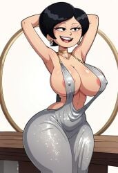 ai_generated amphibia amphibian areolae big_breasts collar curvy_female curvy_figure disney_channel jacobmooriselighter marcy_wu nipples solo solo_female tagme voluptuous voluptuous_female