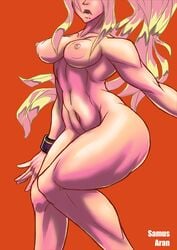 blonde_hair breasts female female_only female_protagonist metroid nintendo nude samus_aran solo theoverloader