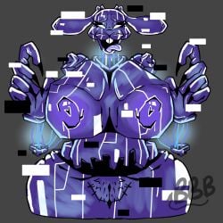 banbanbooty breasts female five_nights_at_freddy's five_nights_at_freddy's:_security_breach glitch glowing glowing_genitalia mxes_(fnaf) pussy robot rule_63