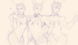 adsword bunny_ears bunnysuit diamond_is_unbreakable feminine_male jojo's_bizarre_adventure kosaku_kawajiri male_focus male_only no_nudity no_sex playboy_bunny twink twunk yoshikage_kira