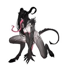 1futa areolae balls big_breasts black_arms black_hair black_legs black_lips breasts claws covered_eyes covered_penis demon_futa demon_girl demon_horns demon_tail demoness dickgirl erect_nipples erection futa_only futanari hooves horn intersex long_hair long_tongue mistveil nipples nude penis pink_nipples pink_penis tarakanovich