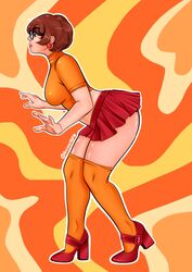 arcanensfw crop_top glasses hanna-barbera high_heels miniskirt scooby-doo skirt tagme thighhighs velma_dinkley