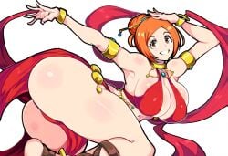 ai_generated belly_dancer belly_dancer_outfit bleach curvaceous dancer dancer_outfit female harem_outfit inoue_orihime large_breasts mullon novelai thick_thighs