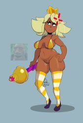 1girls angry big_breasts big_thighs bikini brawl_stars curvy giblewds mandy_(brawl_stars) pubic_hair stockings