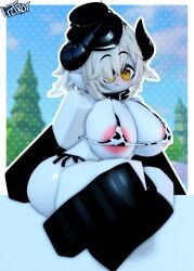 1girls 3d areolae artist_name ass bikini breasts cow_print female l1ztroy roblox robloxian source_request tagme yellow_eyes