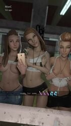 3d 3girls 9:16 alternate_hairstyle animated areolae bimbo blonde_female blonde_hair bouncing_breasts breasts breasts_out brown_hair caption casual chloe_price clothing eggplant_emoji electronics english_text female female_only female_protagonist flashing human inviting jewelry life_is_strange long_hair looking_at_viewer max_caulfield mirror_selfie navel navel_piercing neckwear nipples no_sound pale_skin panties posing public rachel_amber savagecabbage selfcest selfie shirt_up shorter_than_30_seconds smile snapchat social_media tattoos teasing text thong vertical_video video