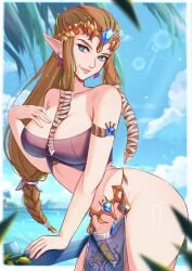 beneceadraws blue_eyes breasts brown_hair female female_only pointy_ears princess_zelda solo tagme the_legend_of_zelda the_legend_of_zelda:_twilight_princess twilight_princess zelda_(twilight_princess)