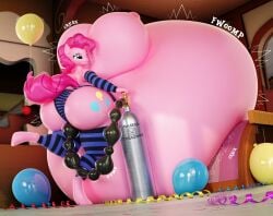 air_inflation big_ass big_breasts breasts bubble_butt female huge_ass huge_breasts inflation maskedtreasure my_little_pony nipples pinkie_pie_(mlp) thick_thighs wide_hips