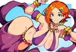 1girls ai_generated alternate_breast_size belly_dancer belly_dancer_outfit ben_10 curvaceous dancer dancer_outfit female female_only green_eyes gwen_tennyson harem_outfit huge_breasts large_breasts mullon novelai orange_hair solo thick_thighs