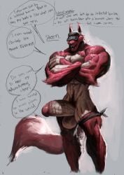 abs after_transformation anthro around_leg bald_crotch balls big_balls big_penis canid canine canis cap_only casual_exposure casual_nudity character_bio claws clothing cursed dialogue english_text ephorox fangs fur furry_arms genitals hairless_balls hairless_body hairless_butt hairless_hands hat hat_only headgear headgear_only headwear headwear_only hi_res huge_balls huge_cock humanoid_genitalia humanoid_penis info_dumping male mammal mostly_nude mostly_nude_anthro mostly_nude_male muscular muscular_anthro muscular_male mythological_canine mythological_creature mythology nude nudist partially_furred partially_furry penis pubes pubes_exposed red_body red_fur red_tail sharp_teeth sheen_(ephorox) solo speech_bubble tail teeth text toe_claws transformation were werecanid werecanine werehuman wereman werewolf wolf wolf_ears wolf_tail