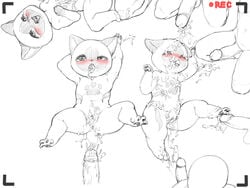 4:3 
blush after_sex anthro bodily_fluids camera_view capcom cum cum_in_mouth cum_in_pussy cum_inside cum_on_body cum_on_face felid felyne female furry genital_fluids genitals group group_sex hi_res human human_on_anthro humanoid_genitalia humanoid_penis interspecies looking_at_viewer lying lynian male male/female mammal monochrome monster_hunter navel neoteny on_back open_mouth palico penis pussy rapel semi-anthro sex tears video_games