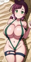 1girls ai_generated big_breasts bikini breasts chloe_(pokemon) cleavage collarbone female pokemon pokemon_journeys ryuzam sling_bikini solo