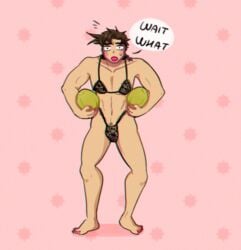 1boy battle_tendency crossdressing jojo's_bizarre_adventure joseph_joestar kalsnastycorner male male_only manly_crossdresser mostly_nude solo