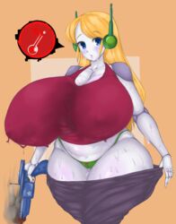 1girls alternate_breast_size alternate_version_available big_ass big_breasts canon_panties cave_story chubby curly's_panties curly_brace female female_focus female_only huge_breasts large_breasts massive_breasts panties robot robot_girl sweat thanuki thanukiart thick_ass thick_thighs wide_hips