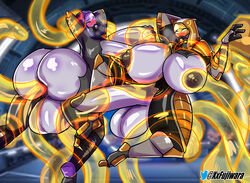 big_ass big_balls big_breasts big_nipples big_penis commission_art futa_on_futa futa_only futanari hyper_balls hyper_breasts hyper_genitalia hyper_penis mass_effect original_character original_characters quarian tentacle tentacle_sex torn_clothes xxfujiwaraxx