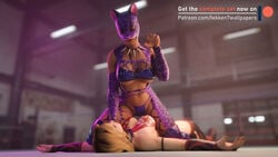 2girls 3d abs absurdres animal_ears big_breasts blonde_hair boots breasts cat_ears cat_tail catfight cleavage dark-skinned_female dark_skin dead_or_alive defeat defeated dominance dominant_female dominated domination dominatrix female female_domination female_only female_with_female femdom fight fighting held_down helpless highres large_breasts leaning_on_person lezdom lisa_hamilton mask masked masked_female midriff multiple_girls muscle muscles muscular muscular_female passed_out paw_pose pinned restrained scantily_clad scanty sexually_suggestive shoes short_hair shorts struggling submissive submissive_female tail tekken tekken7wallpapers tekken_7 thighhighs thighs thong tina_armstrong underboob wrestling wrestling_outfit wrestling_ring wrestlingryona yuri