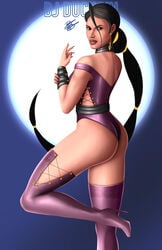 1girls 2d artist_name ass big_breasts bjducusin black_hair breasts busty cleavage clothing edenian female female_only hourglass_figure humanoid kitana kitana_(mk:deadly_alliance) large_breasts lipstick midway mortal_kombat mortal_kombat_deadly_alliance netherrealm_studios princess short_hair signature skimpy solo voluptuous